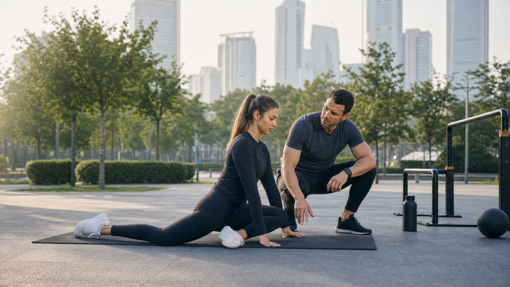 Outdoor Trainer Location Set, Mobility stretching