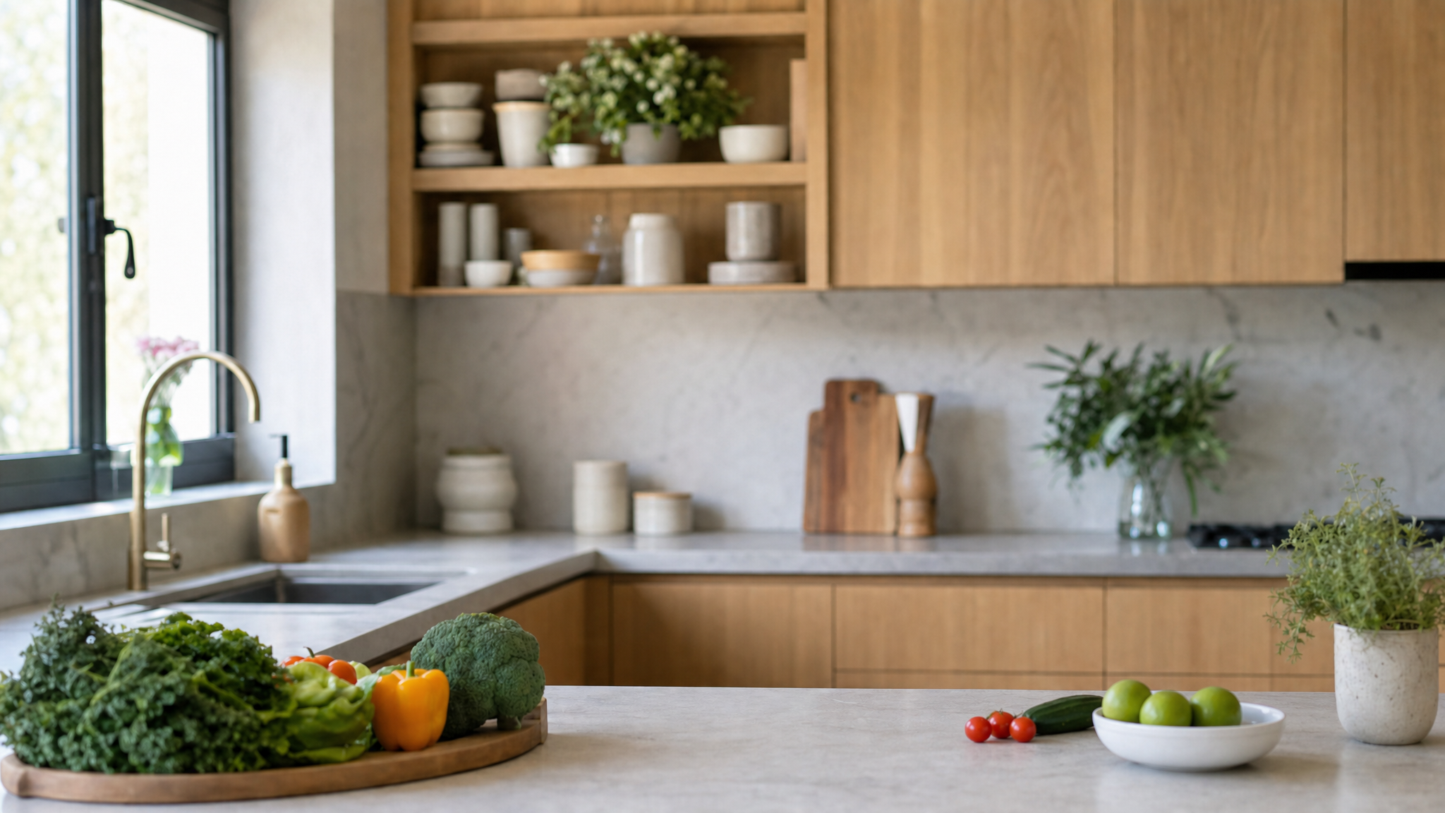 Nutrition Modern Kitchen Set, Empty counter CTA
