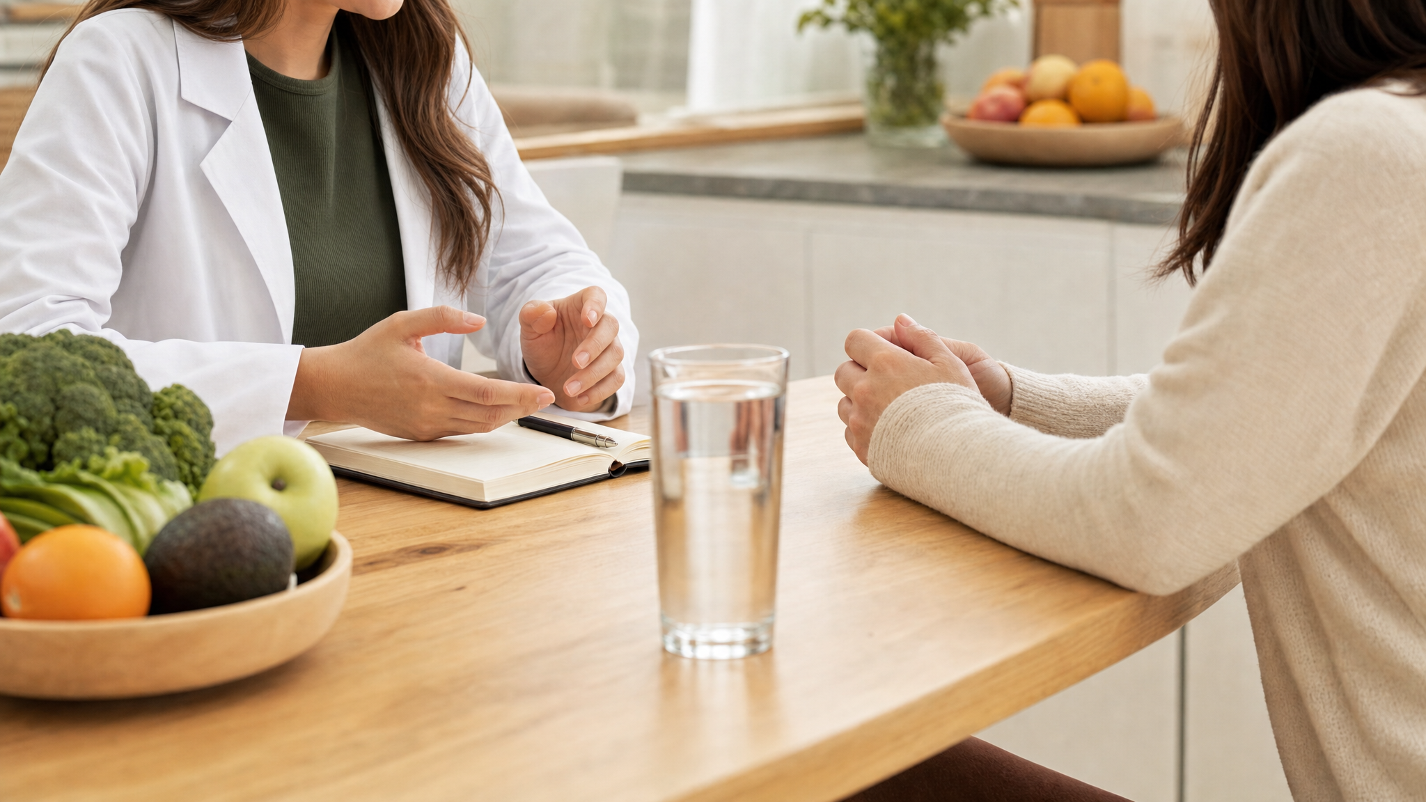 Nutrition Consultation Set, Notebook and water