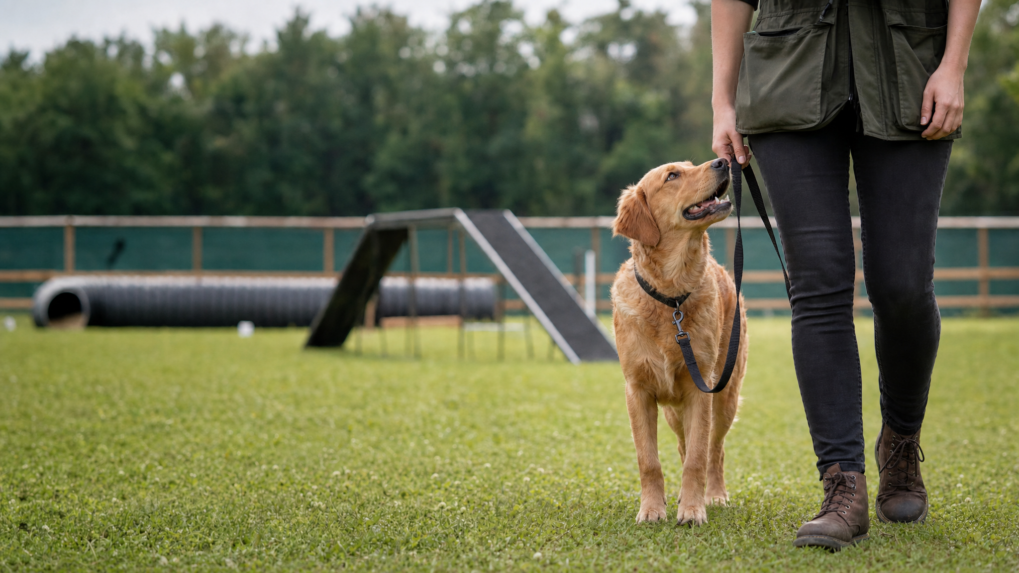 Dog School Training Field Set, Trainer hand and leash